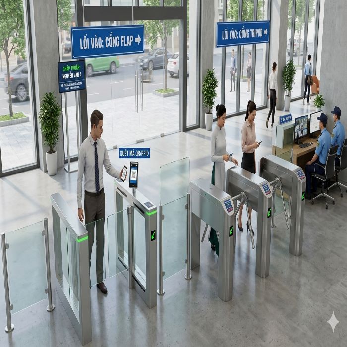 Kiểm soát cổng cửa vào ra lối đi bộ